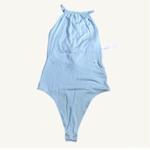 NWT American Eagle Light Blue Strappy Halter Top Bodysuit Size Extra Small